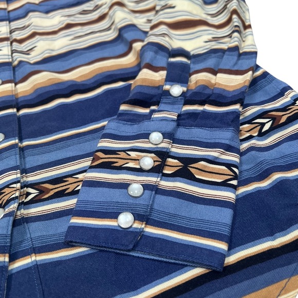 Stetson Southwestern Pearl-Snap Dress Shirt Size Medium - Picture 3 of 5